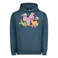 Pigment Midnight Navy easter hearts Urban Hoodie - MaliasSmallBusiness