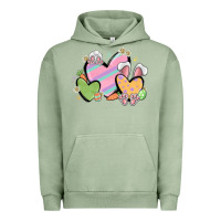 Pigment Oil Green easter hearts Urban Hoodie - MaliasSmallBusiness