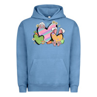 Pigment Pebble Blue easter hearts Urban Hoodie - MaliasSmallBusiness