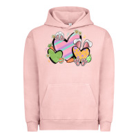 Pigment Salmon easter hearts Urban Hoodie - MaliasSmallBusiness