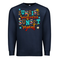 Navy sunrise sunburn sunset repeat Premium Sweatshirt - AdoDesignShop