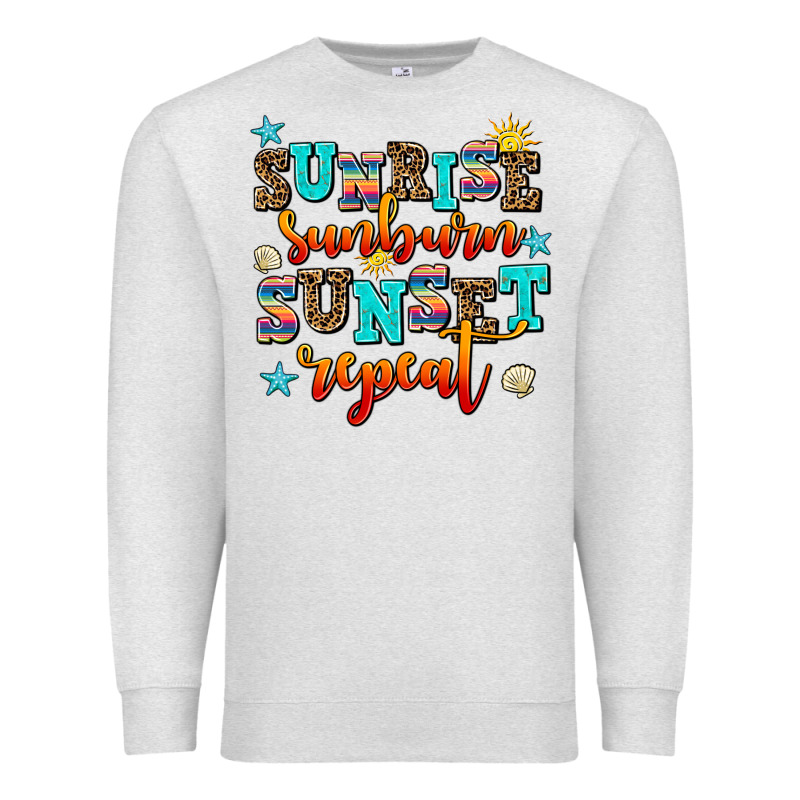 Sunrise Sunburn Sunset Repeat Premium Sweatshirt by AdoDesignShop | Teevron