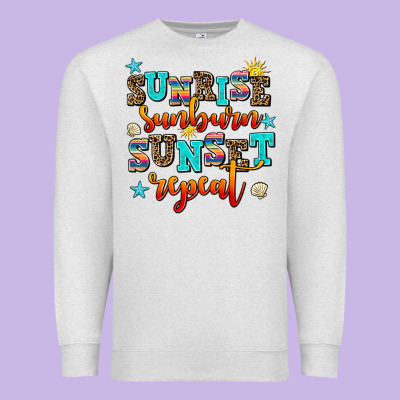 Sunrise Sunburn Sunset Repeat Premium Sweatshirt Designed By Adodesignshop