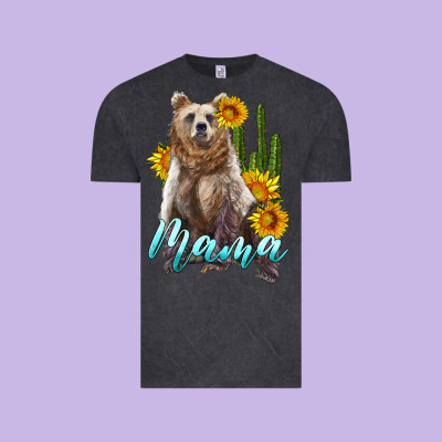 Mama Bear With Sunflowers And Cactus Vintage Tee Designed By Artiststas