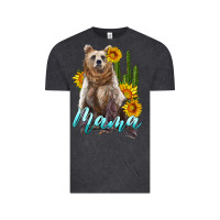 Vintage Black mama bear with sunflowers and cactus Vintage Tee - Artiststas