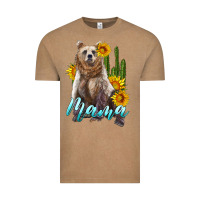Vintage Coffee mama bear with sunflowers and cactus Vintage Tee - Artiststas