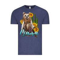 Vintage Denim mama bear with sunflowers and cactus Vintage Tee - Artiststas
