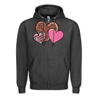Charcoal Heather valentine's day hearts Zipper Hoodie - RanaPortraitStore