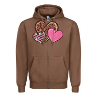 Chestnut valentine's day hearts Zipper Hoodie - RanaPortraitStore