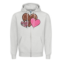 Dove Grey valentine's day hearts Zipper Hoodie - RanaPortraitStore
