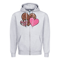 Heather Grey valentine's day hearts Zipper Hoodie - RanaPortraitStore