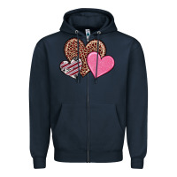 Navy valentine's day hearts Zipper Hoodie - RanaPortraitStore