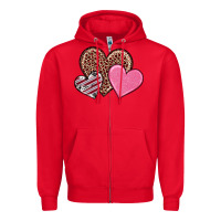 Red valentine's day hearts Zipper Hoodie - RanaPortraitStore