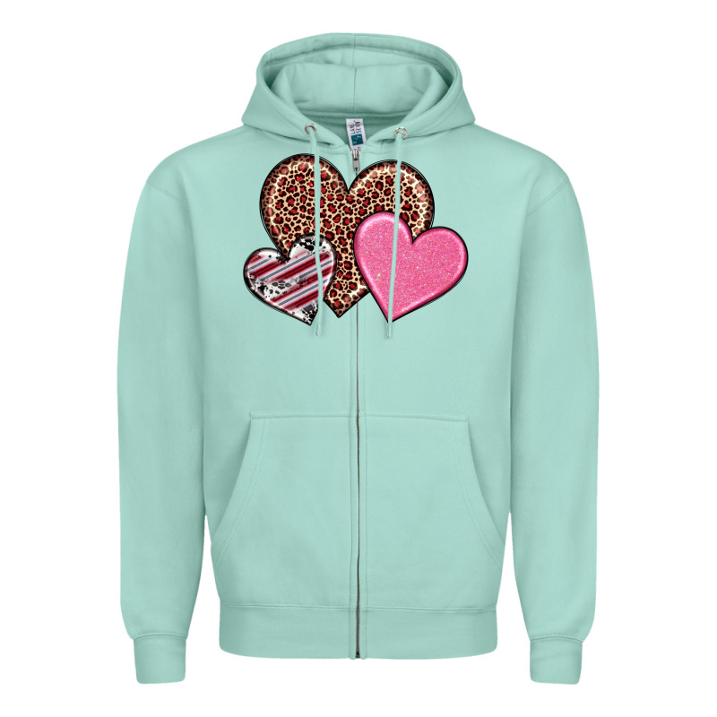 Valentine's Day Hearts Zipper Hoodie by RanaPortraitStore | Teevron