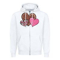 White valentine's day hearts Zipper Hoodie - RanaPortraitStore