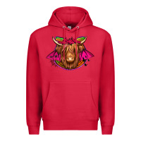 Cardinal halloween highland cow horseshoe Premium Hoodie - Jasminsmagicworld