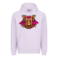 Lilac halloween highland cow horseshoe Premium Hoodie - Jasminsmagicworld