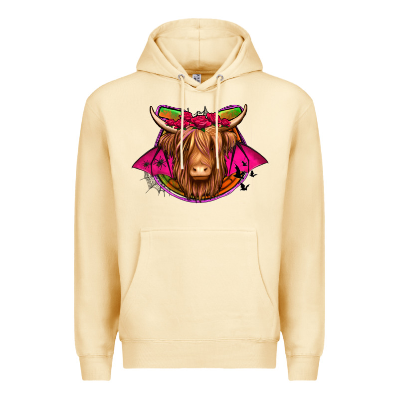 Halloween Highland Cow Horseshoe Premium Hoodie by Jasminsmagicworld | Teevron
