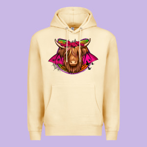 Halloween Highland Cow Horseshoe Premium Hoodie Designed By Jasminsmagicworld