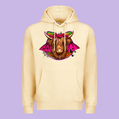 Halloween Highland Cow Horseshoe Premium Hoodie Designed By Jasminsmagicworld