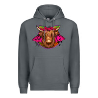 Rock halloween highland cow horseshoe Premium Hoodie - Jasminsmagicworld