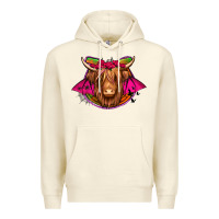 Sandshell halloween highland cow horseshoe Premium Hoodie - Jasminsmagicworld