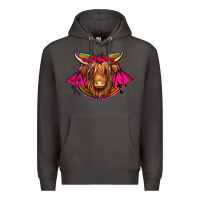 Smoke halloween highland cow horseshoe Premium Hoodie - Jasminsmagicworld