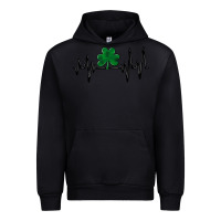 Black shamrock heartbeat Urban Hoodie - MaliasSmallBusiness