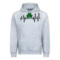 Heather Grey shamrock heartbeat Urban Hoodie - MaliasSmallBusiness