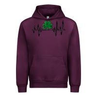 Mauve Wine shamrock heartbeat Urban Hoodie - MaliasSmallBusiness