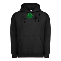 Pigment Black shamrock heartbeat Urban Hoodie - MaliasSmallBusiness
