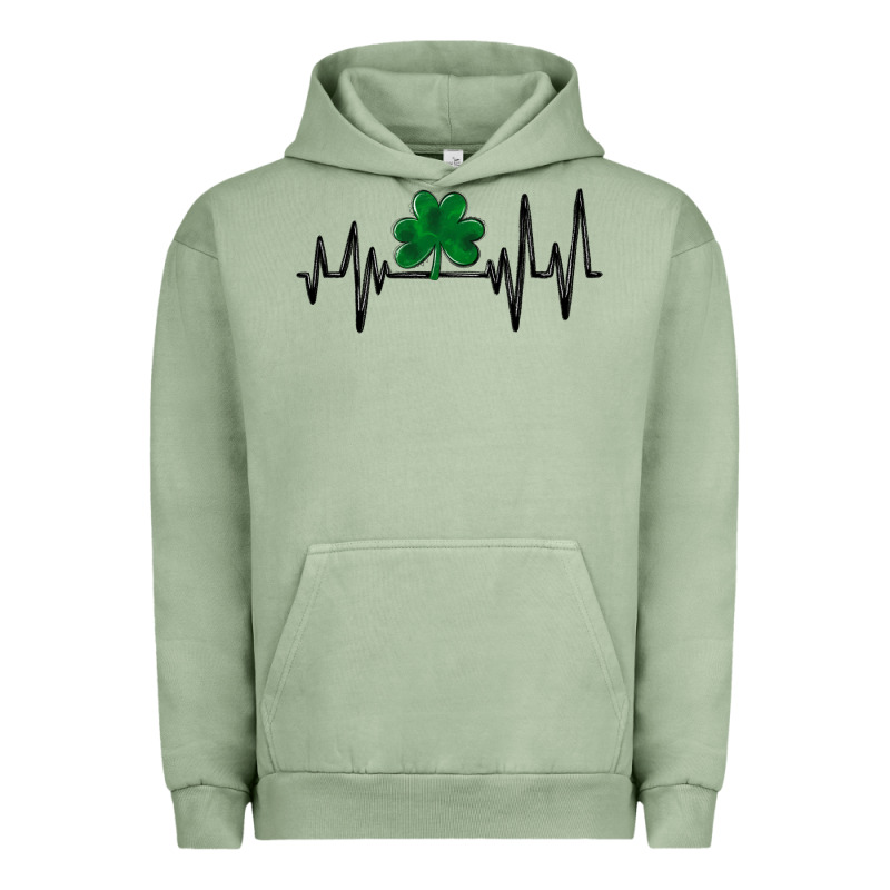 Shamrock Heartbeat Urban Hoodie by MaliasSmallBusiness | Teevron
