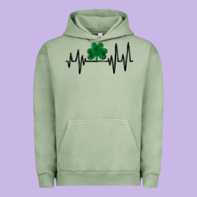 Shamrock Heartbeat Urban Hoodie Designed By Maliassmallbusiness