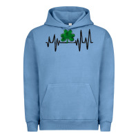 Pigment Pebble Blue shamrock heartbeat Urban Hoodie - MaliasSmallBusiness