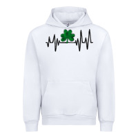 White shamrock heartbeat Urban Hoodie - MaliasSmallBusiness