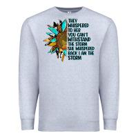 Heather Grey sunflower they whispered to her Premium Sweatshirt - AdoDesignShop