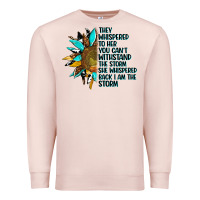 Pale Pink sunflower they whispered to her Premium Sweatshirt - AdoDesignShop