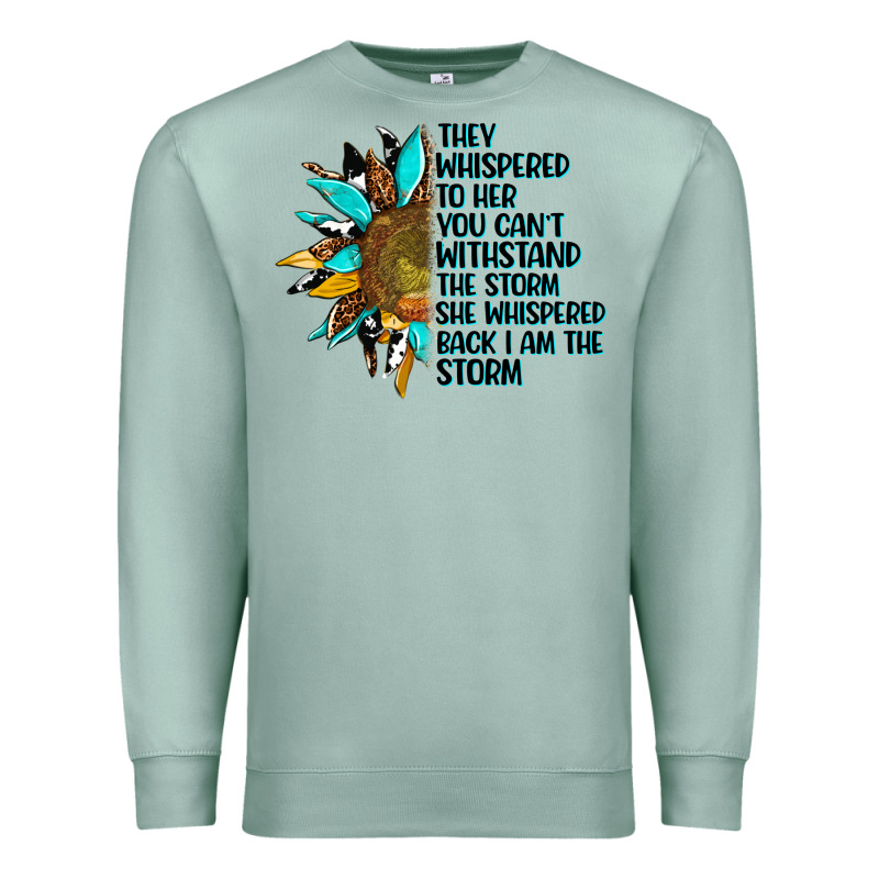 Sunflower They Whispered To Her Premium Sweatshirt by AdoDesignShop | Teevron