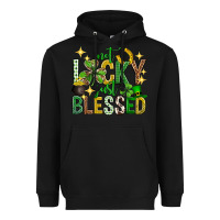 Black Not lucky just blessed st. patricks day Heavyweight Hoodie - Neo Western