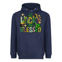 Navy Not lucky just blessed st. patricks day Heavyweight Hoodie - Neo Western