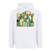 White Not lucky just blessed st. patricks day Heavyweight Hoodie - Neo Western