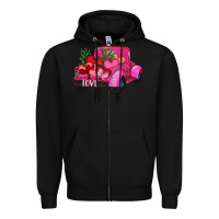 Black valentine's day heart cactus truck Zipper Hoodie - RanaPortraitStore