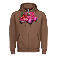 Chestnut valentine's day heart cactus truck Zipper Hoodie - RanaPortraitStore