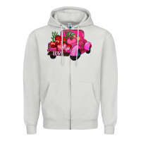 Valentine's Day Heart Cactus Truck Zipper Hoodie | Teevron