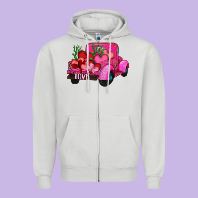 Zipper Hoodie valentine's day heart cactus truck