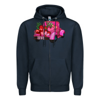 Navy valentine's day heart cactus truck Zipper Hoodie - RanaPortraitStore