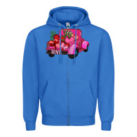 True Royal valentine's day heart cactus truck Zipper Hoodie - RanaPortraitStore