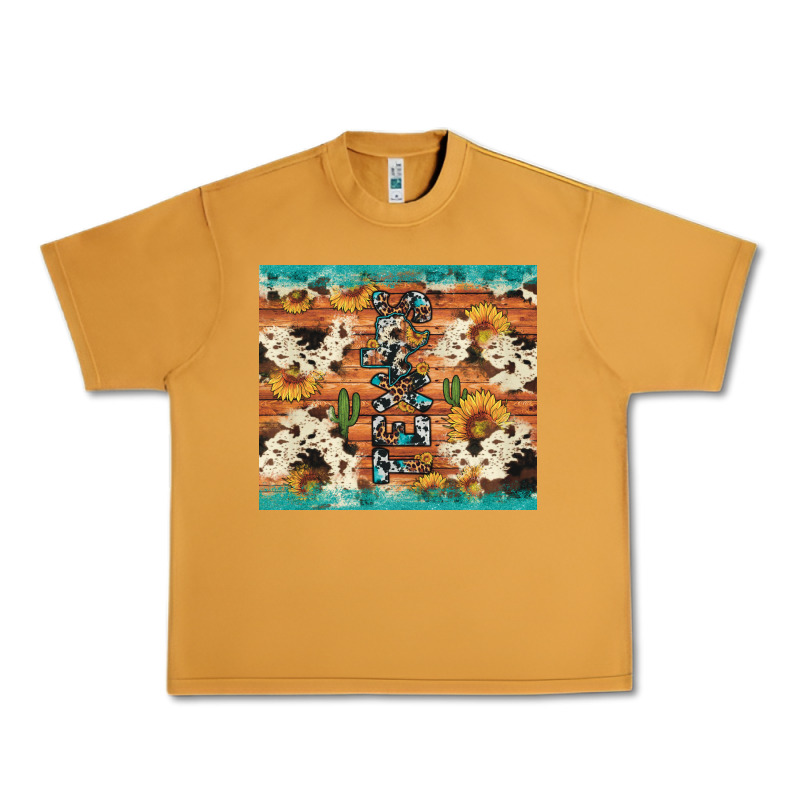Texas Sunflower Cactus Cowhide Urban Heavy Tee by Artiststas | Teevron