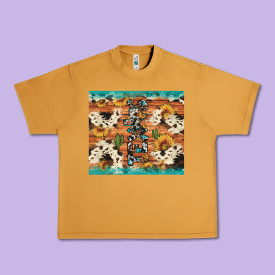 Texas Sunflower Cactus Cowhide Urban Heavy Tee Designed By Artiststas