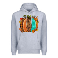 Heather Grey Fall leopard pumpkin Premium Hoodie - NancyCooperArtShop